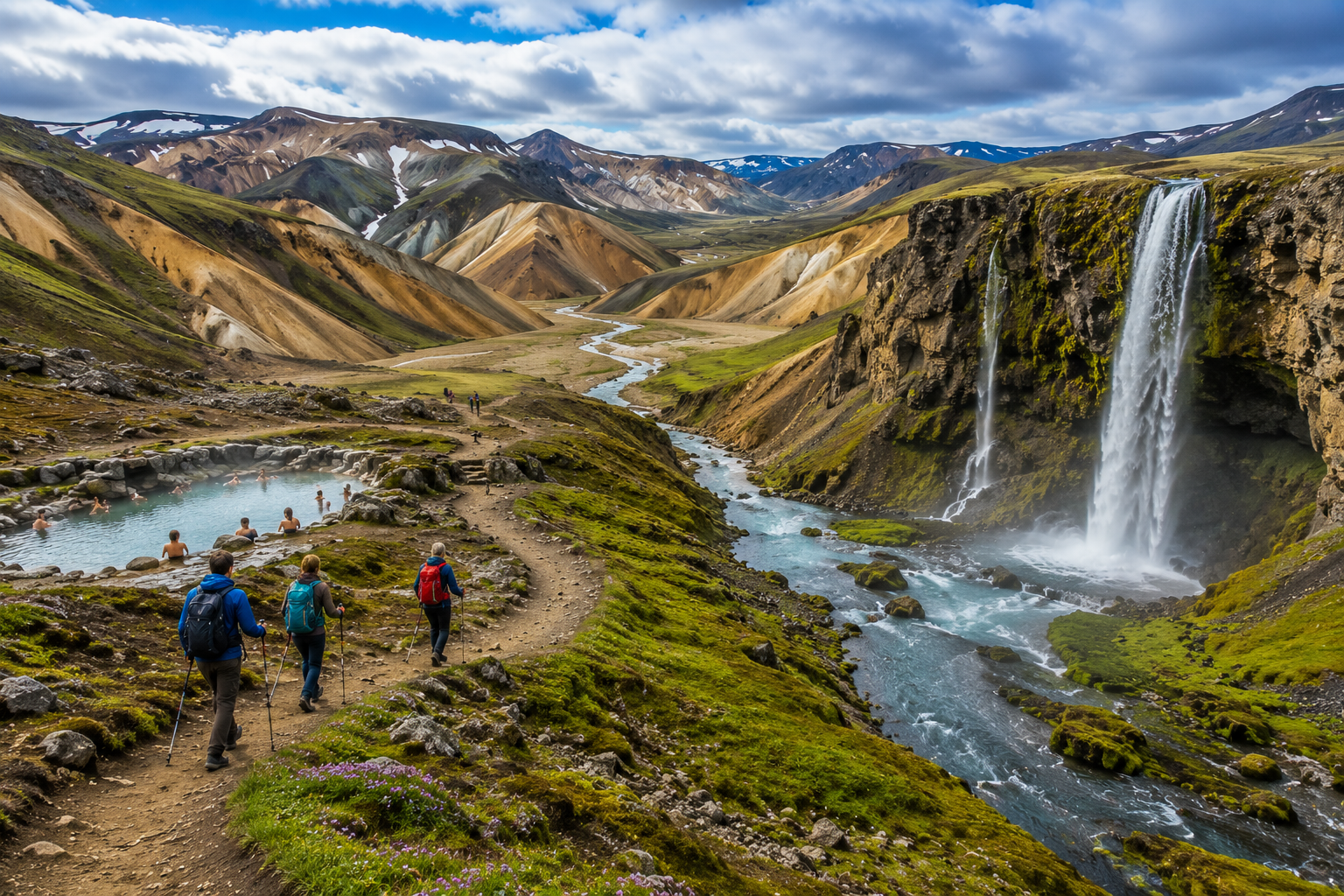 Landmannalaugar Hiking, Nature Bath & Háifoss Tour
